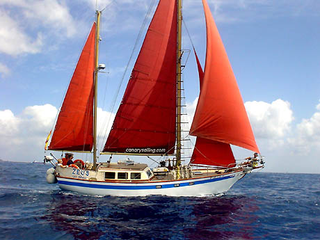 Zeus under sails