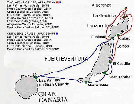 Suggested itinerary for a one and two weeks sailing cruise