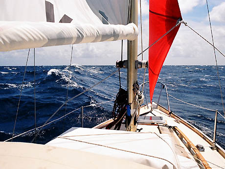 Bika lying hove to in Biscay