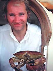 Skipper Henrik with the dinner